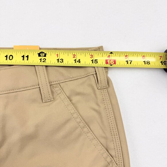 NWT Carhartt Women's Rugged Flex Outdoor Tan Canvas Work Shorts Size 6 Inseam 10 - Picture 7 of 11